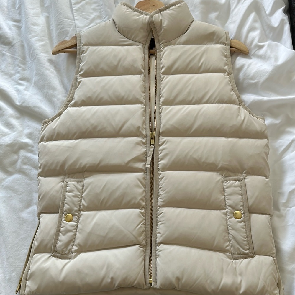 Jcrew puffer vest jacket cream PS